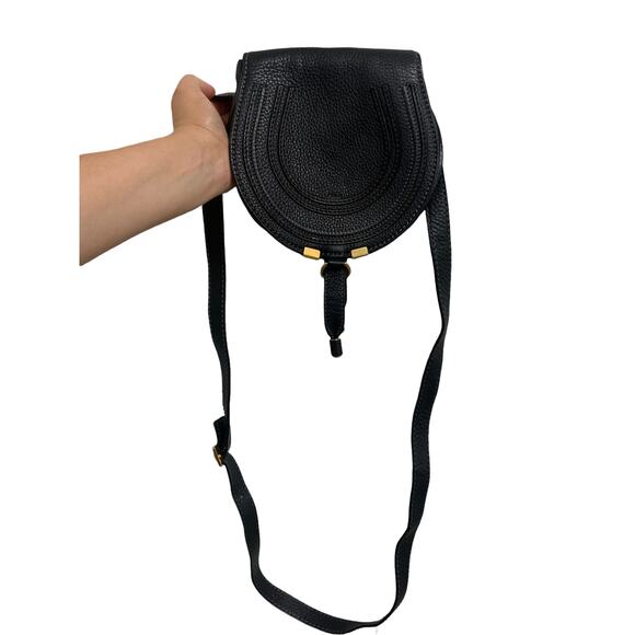 Chloé Marcie mini saddle bag black leather $1150 - Picture 4 of 13